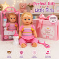 Premium Realistic Baby Doll Toy Set for Girls – Cute Soft Styling Doll with Long Braided Hair, Feeding Bottle, and Hair Brush Accessories (30 cm)