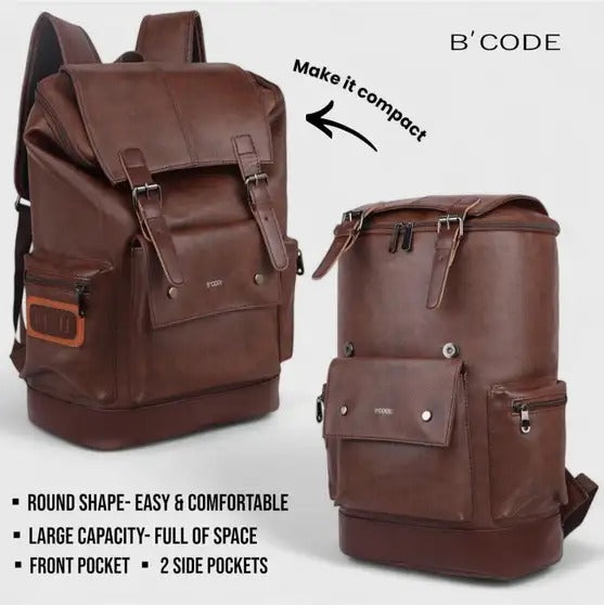 30 L Vegan Leather Anti-Theft Laptop Backpack Waterproof Travel & Office Bag