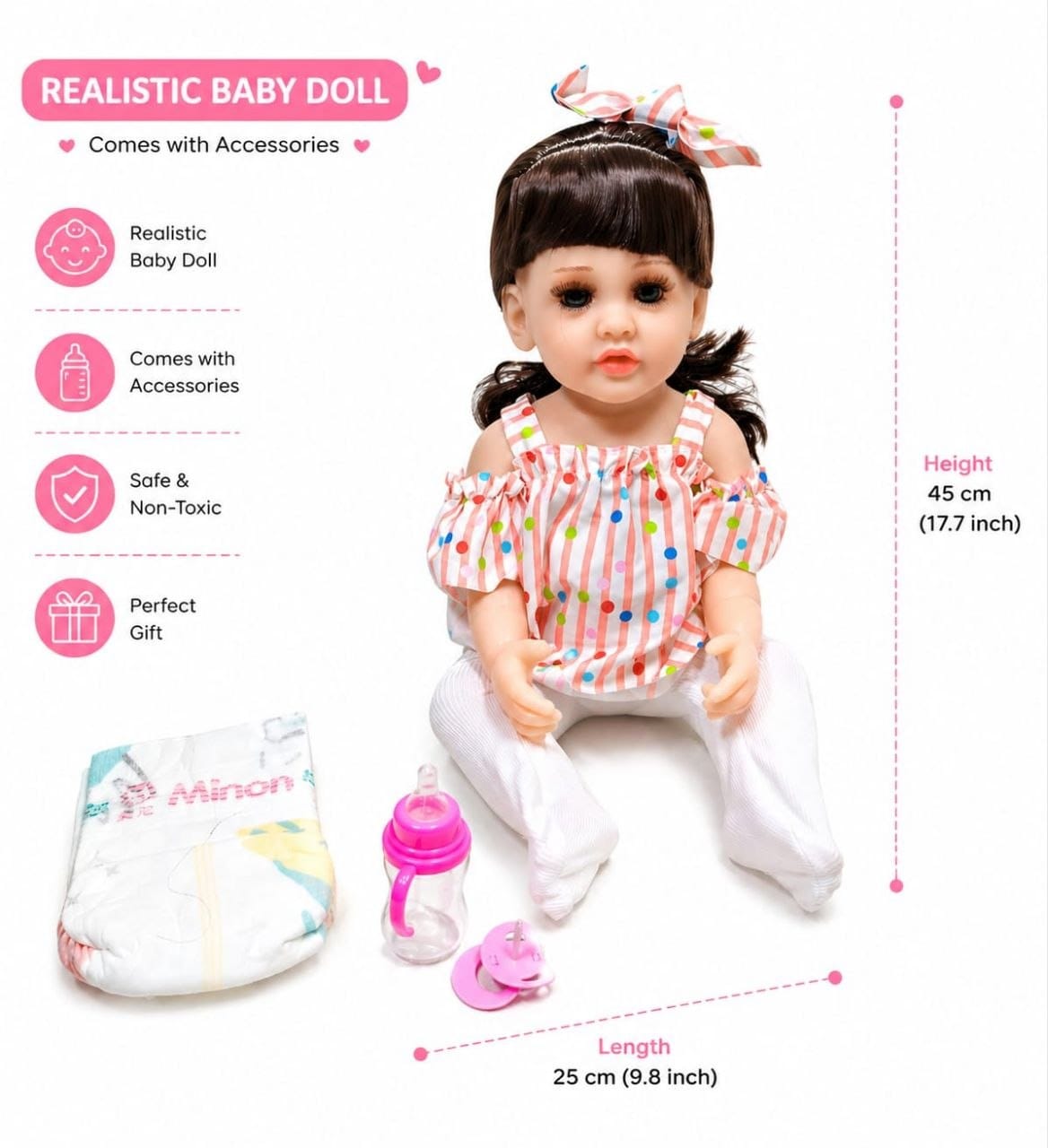 Realistic Reborn Baby Doll Set with Accessories