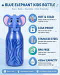 Cute Cartoon Face Stainless Steel Water Bottle | Insulated Hot & Cold Thermos Flask for Kids & School 400ml