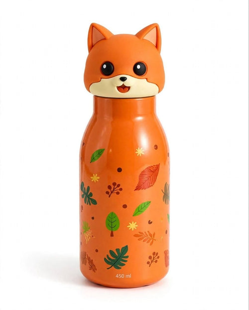 Cute Cartoon Face Stainless Steel Water Bottle | Insulated Hot & Cold Thermos Flask for Kids & School