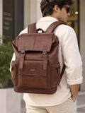 30 L Vegan Leather Anti-Theft Laptop Backpack Waterproof Travel & Office Bag