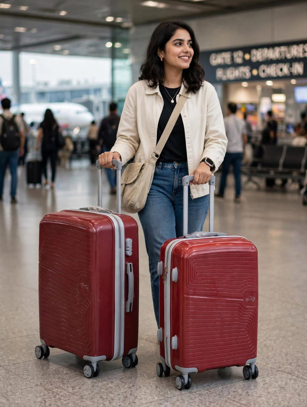 Premium Hard Shell Travel Luggage Trolley Bags Combo Set of 2 with 360° Spinner Wheels & TSA Lock (20 Inch + 24 Inch)