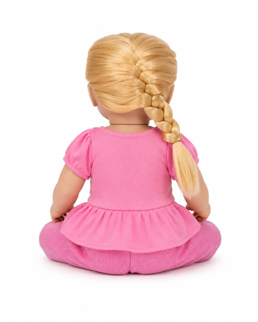 Premium Realistic Baby Doll Toy Set for Girls – Cute Soft Styling Doll with Long Braided Hair, Feeding Bottle, and Hair Brush Accessories (30 cm)