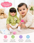 Premium Realistic Reborn Baby Doll Set with Accessories | 38 cm Life-Like Soft Cuddly Play Doll with Feeding Bottle, Pacifier & Diaper for Kids Girls (Ages 3+ Years)