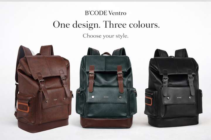 30 L Vegan Leather Anti-Theft Laptop Backpack Waterproof Travel & Office Bag