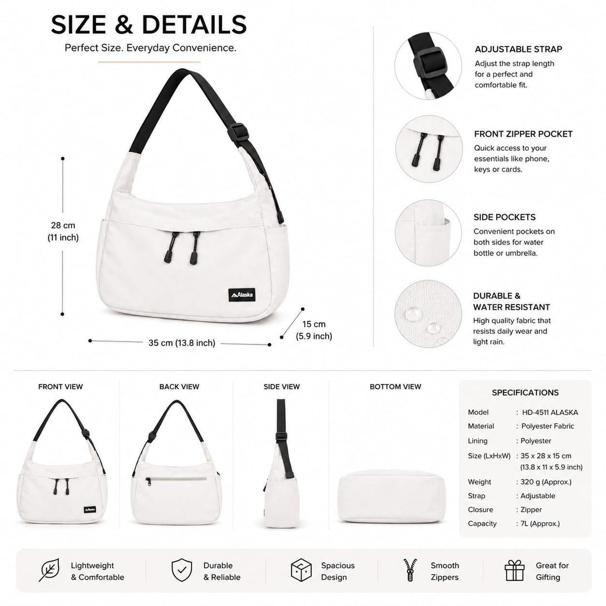 Premium Waterproof Sling Bag for Men & Women | Multi-Pocket Crossbody Messenger Bag with Adjustable Shoulder Strap for Travel, Office & Daily Use