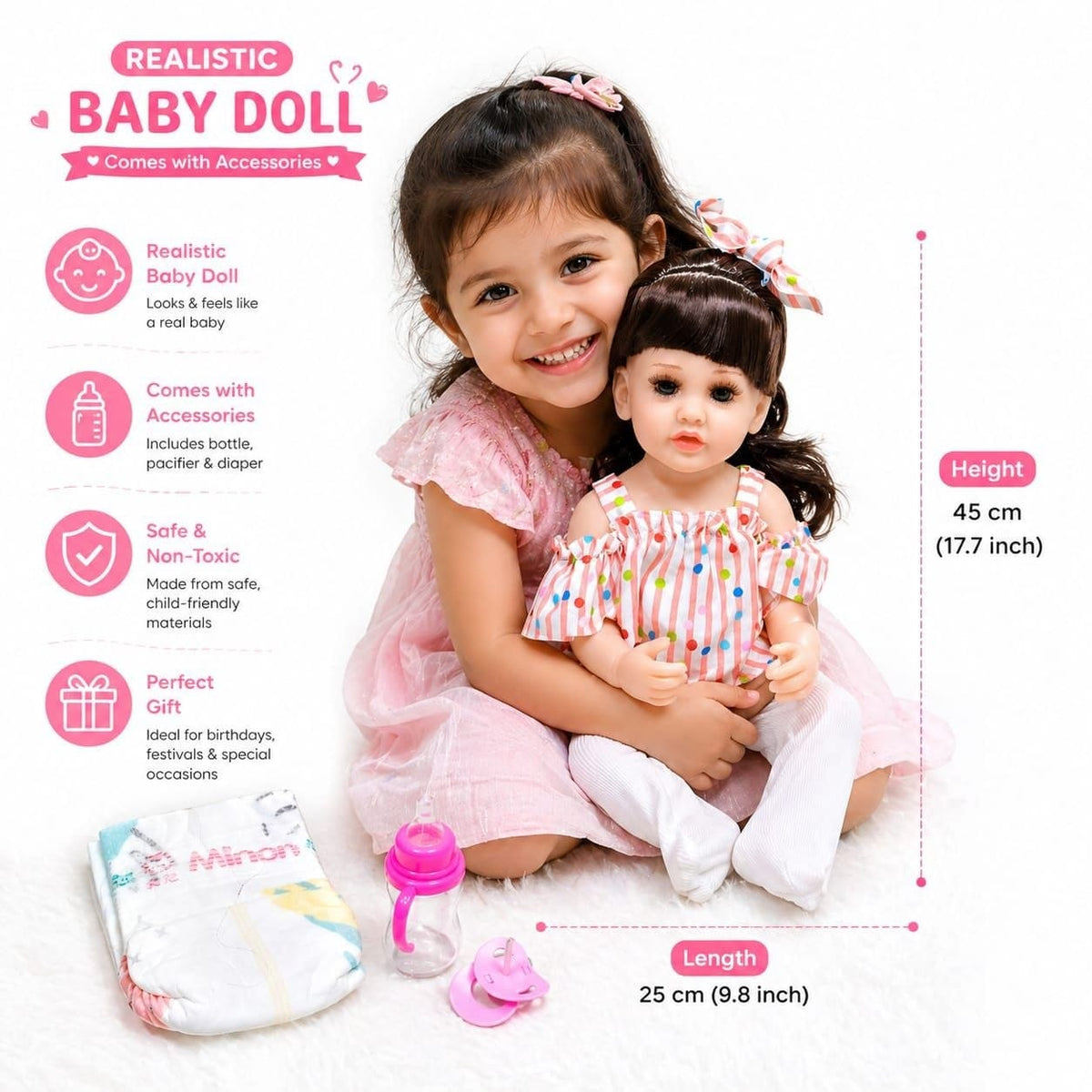 Realistic Reborn Baby Doll Set with Accessories
