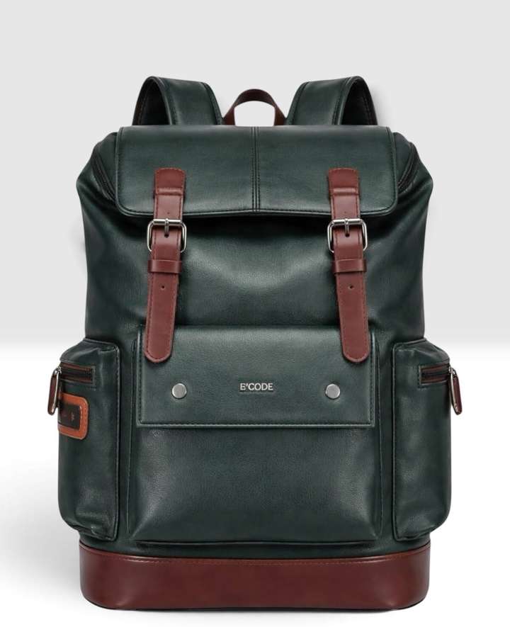 30 L Vegan Leather Anti-Theft Laptop Backpack Waterproof Travel & Office Bag