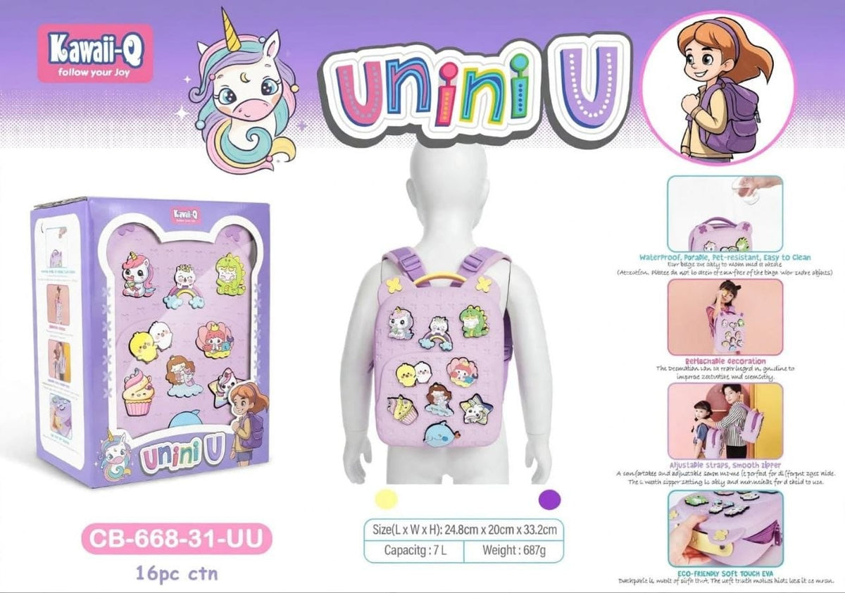 unicorn-themed kids' school backpack