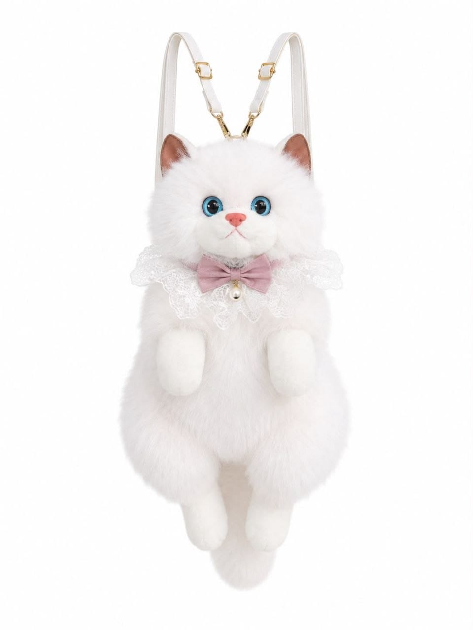 Realistic Cute Cat Plush Backpack for Girls and Kids - Soft Furry Stuffed Animal Shoulder Bag