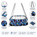 Premium Kids Hanging Jhula with Removable Mattress | Washable Fabric Cotton Swing for Babies 0-24 Months | Heavy Duty Baby Cradle with Safety Net & 20kg Weight Capacity