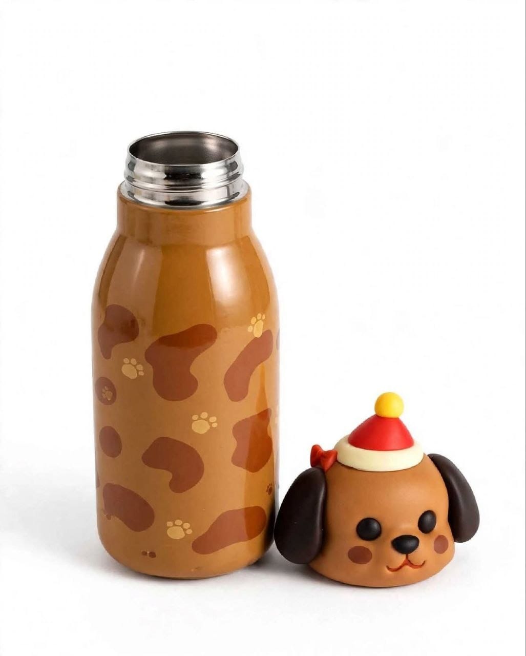 Cute Cartoon Face Stainless Steel Water Bottle | Insulated Hot & Cold Thermos Flask for Kids & School