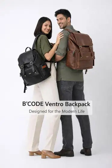 30 L Vegan Leather Anti-Theft Laptop Backpack Waterproof Travel & Office Bag