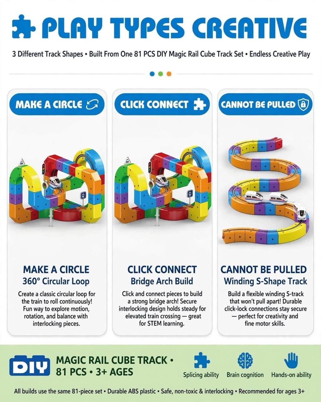 81 Pcs DIY Educational Building Blocks Rail Track Toy Set
