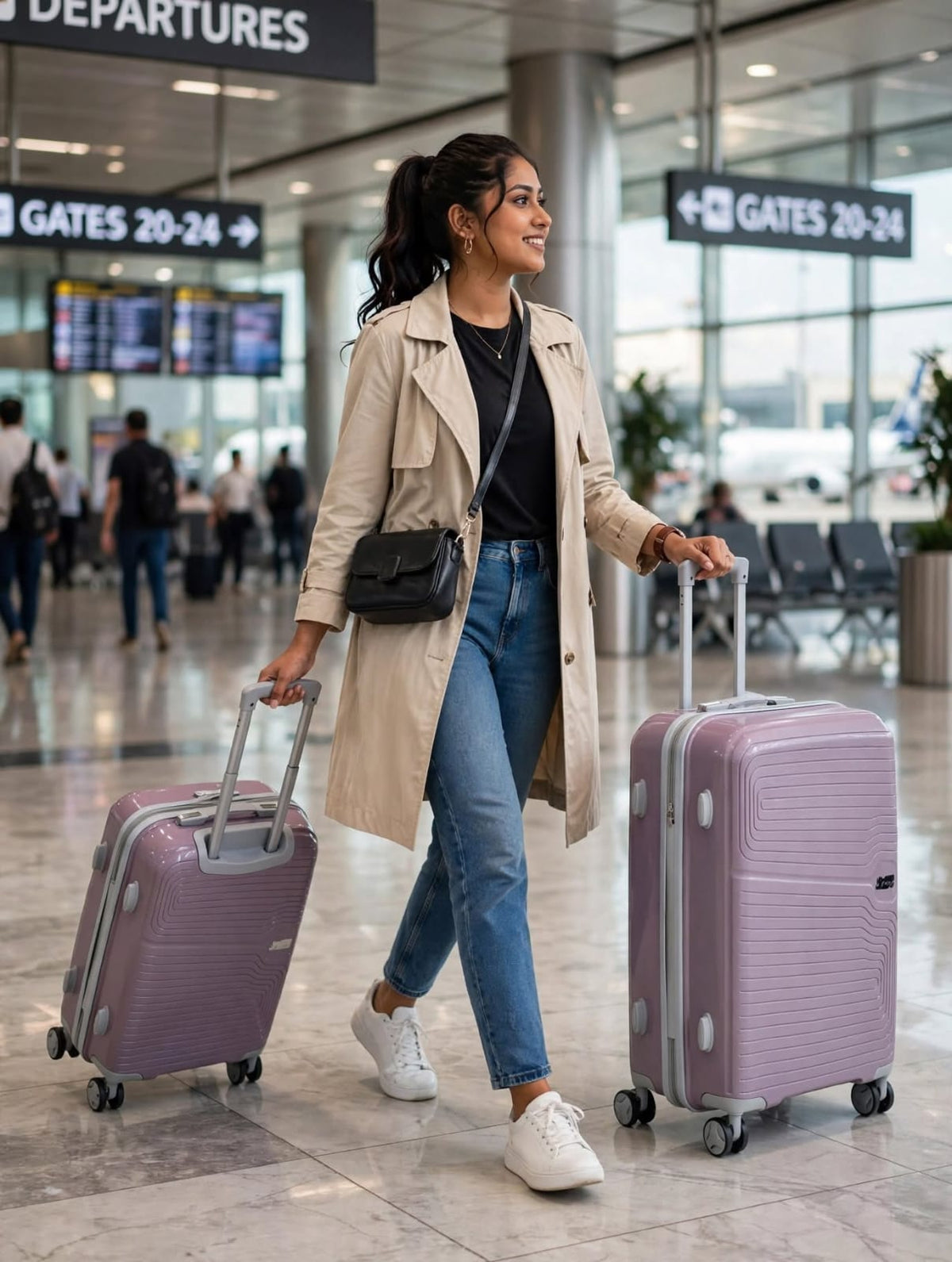 Premium Hard Shell Travel Luggage Trolley Bags Combo Set of 2 with 360° Spinner Wheels & TSA Lock (20 Inch + 24 Inch)
