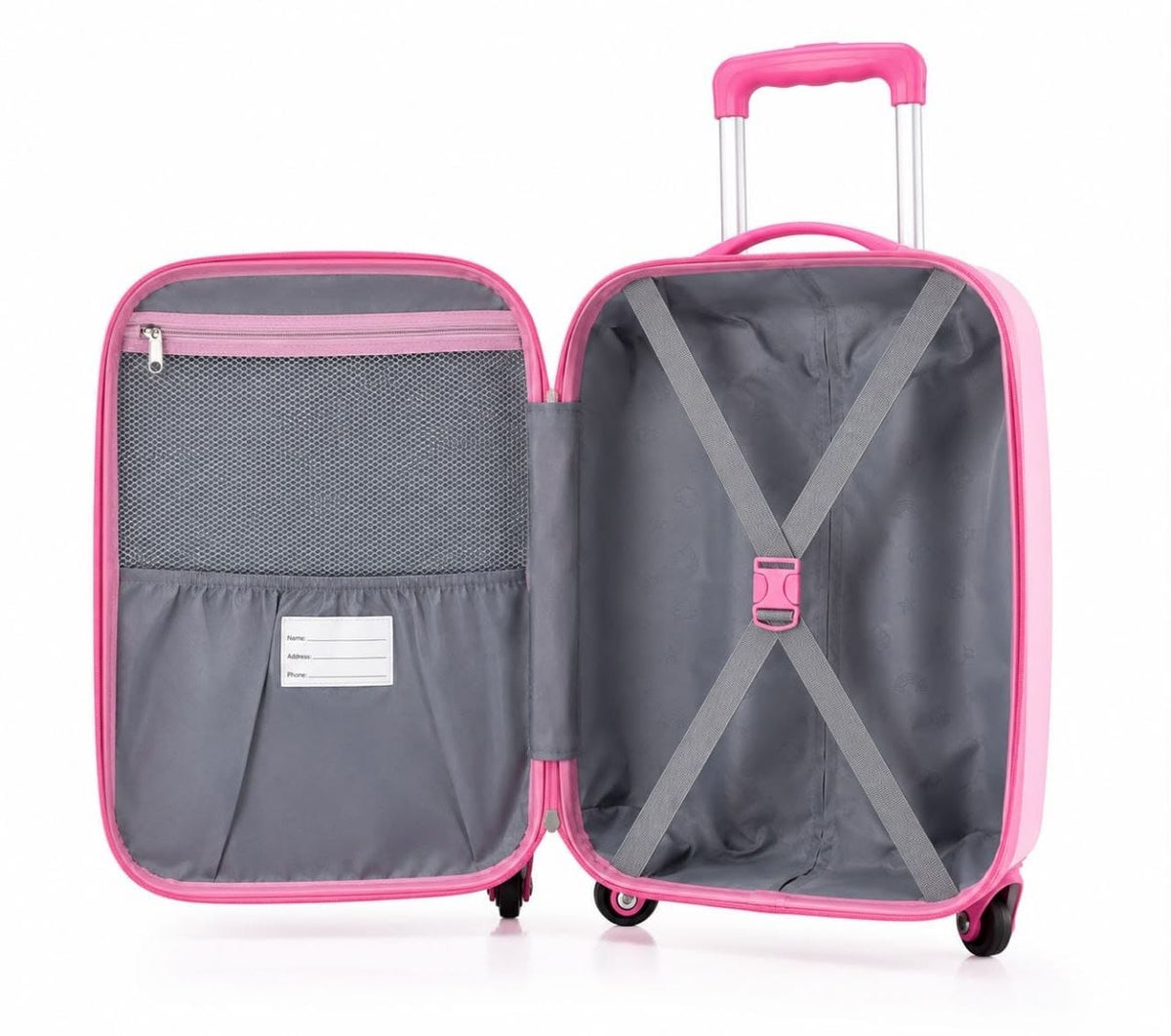 Premium Kids 3D Rainbow Unicorn Trolley Bag | 22L Hardshell Cabin Suitcase with 360° Spinner Wheels for Girls & Boys (48 cm, Pink)