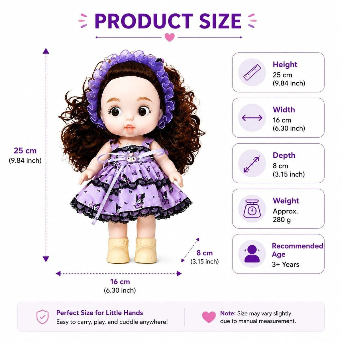 Premium Realistic Cute Baby Girl Doll with Soft Hat & Colorful Dress | Washable Non-Toxic Soft Toy Play Doll Figures for Kids (Ages 3+ Years)